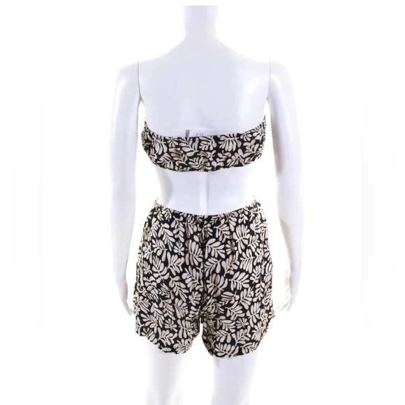 NWT WeWoreWhat Linen Strapless Cutout Blend Romper In Black Size XS - Picture 8 of 12